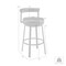 Armen Living Neura Swivel Counter or Bar Stool in Cloud Finish with White Faux Leather 840254333536 - alternate 5